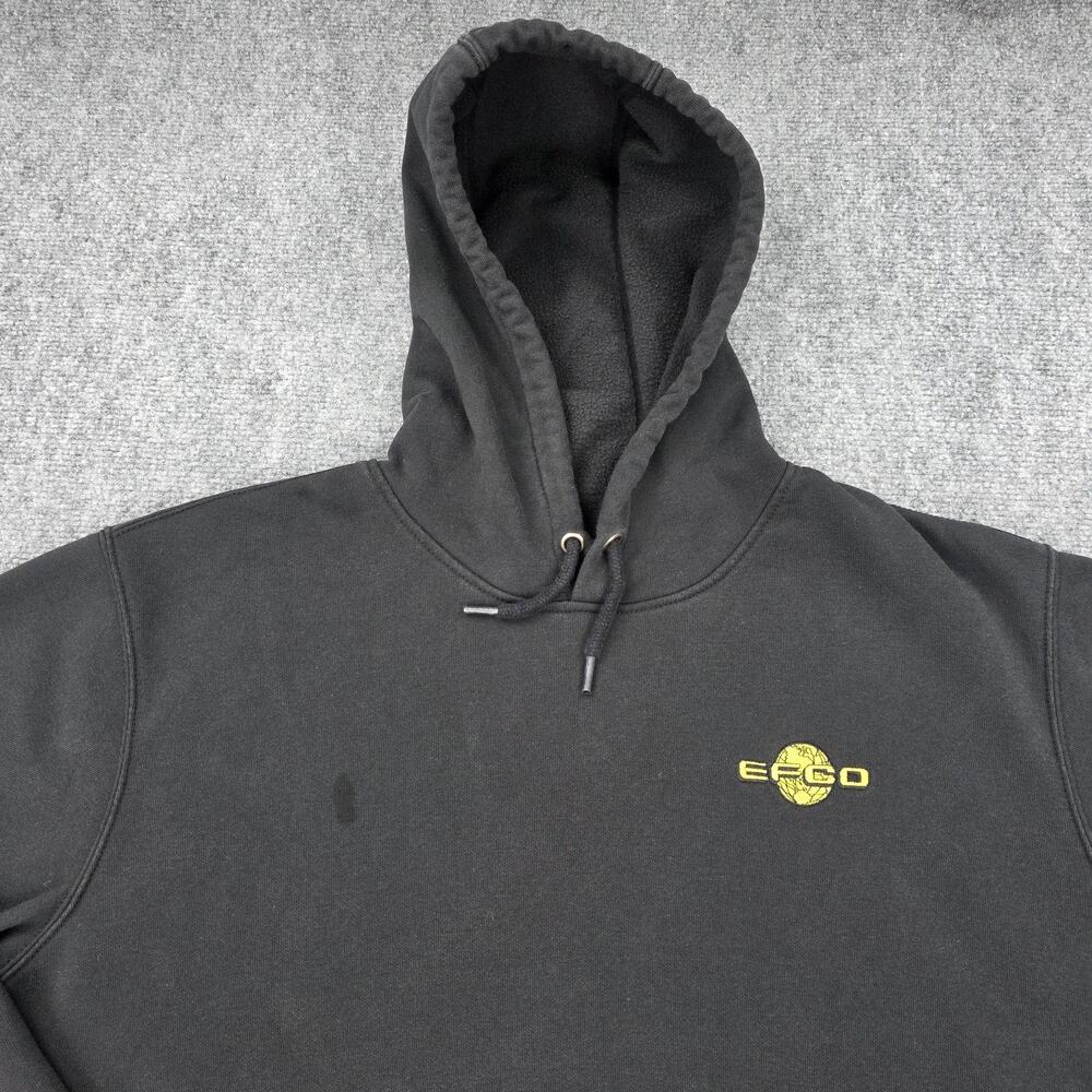 Carhartt Hoodie Mens Large Black Loose Fit EFCO Logo Fleece Pullover Workwear - Picture 8 of 16